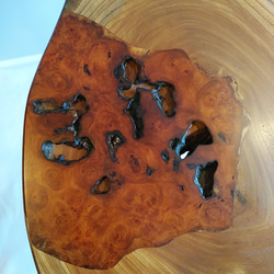 楕円形のテーブル　サイドテーブル・おしゃれスツール・無垢材 2枚目の画像