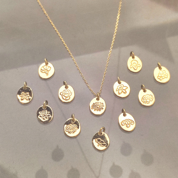 K18-24？ ネックレス/ペンダントトップ 花柄/真珠付き