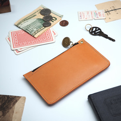 Slim Fragment Case（餅乾米色）Card Coin Pass Case Mini Wallet 第2張的照片