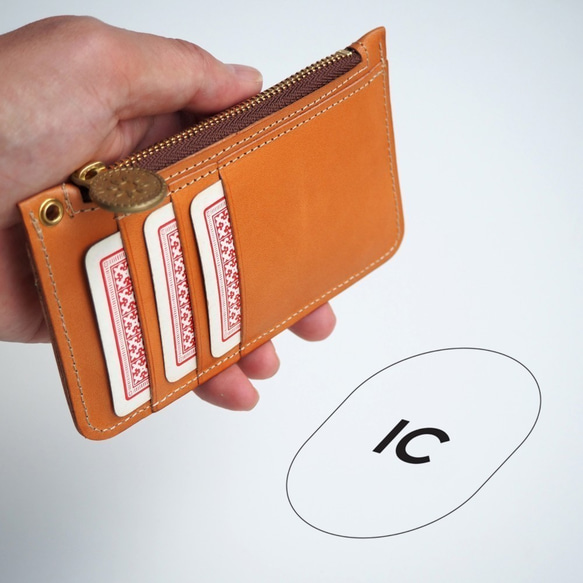 Slim Fragment Case（餅乾米色）Card Coin Pass Case Mini Wallet 第5張的照片