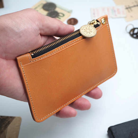 Slim Fragment Case（餅乾米色）Card Coin Pass Case Mini Wallet 第3張的照片