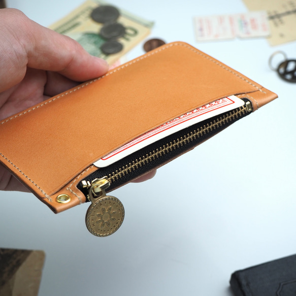 Slim Fragment Case（餅乾米色）Card Coin Pass Case Mini Wallet 第4張的照片