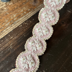 印度刺繡絲帶辮粉色4cm寬(4) 第3張的照片