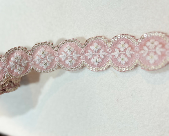 印度刺繡絲帶辮粉色4cm寬(4) 第6張的照片