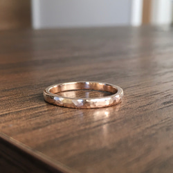 遺骨リング メモリアルリング⭐️K18ピンクゴールド 遺骨 指輪 幅約2.5mm ペット 手元供養 ダイヤモンド 安い 2枚目の画像