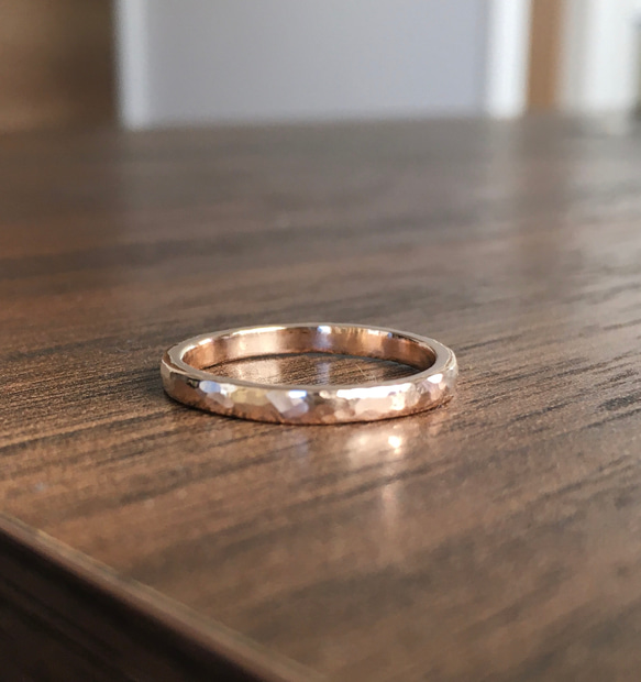 遺骨リング メモリアルリング⭐️K18ピンクゴールド 遺骨 指輪 幅約2.5mm ペット 手元供養 ダイヤモンド 安い 2枚目の画像