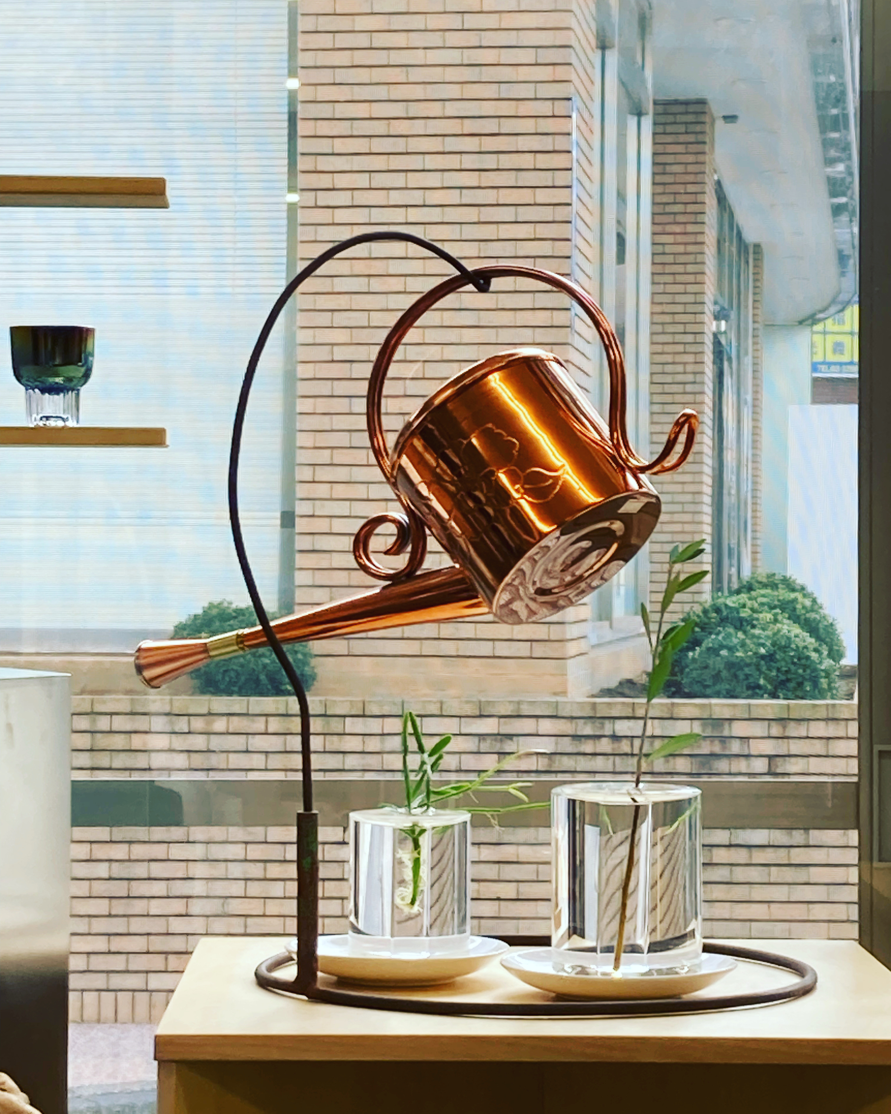 銅製ジョウロ　一花　雪椿　(1.8L) クリアコーティング