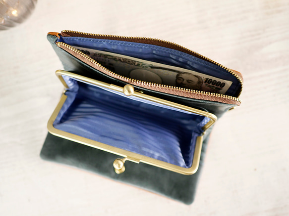 【訳ありSALE】ふっくら優しい大容量な長財布 上質レザーの魅力的なデザインと質感 《ブラック》CU220BK 7枚目の画像