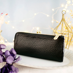 【訳ありSALE】ふっくら優しい大容量な長財布 上質レザーの魅力的なデザインと質感 《ブラック》CU220BK 2枚目の画像