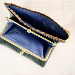 【訳ありSALE】ふっくら優しい大容量な長財布 上質レザーの魅力的なデザインと質感 《ブラウン》CU220BE 6枚目の画像