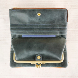 【訳ありSALE】ふっくら優しい大容量な長財布 上質レザーの魅力的なデザインと質感 《ブラウン》CU220BE 5枚目の画像