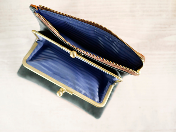 【訳ありSALE】ふっくら優しい大容量な長財布 上質レザーの魅力的なデザインと質感 《オレンジ》CU220OR 6枚目の画像