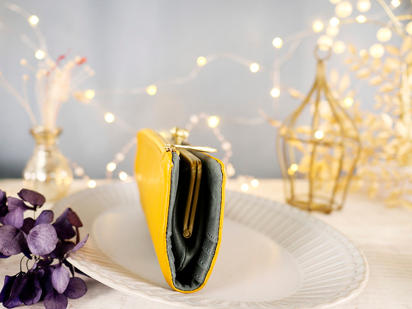 【訳ありSALE】ふっくら優しい大容量な長財布 上質レザーの魅力的なデザインと質感 《マスタード》CU220YE 3枚目の画像