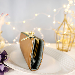 【訳ありSALE】ふっくら優しい大容量な長財布 上質レザーの魅力的なデザインと質感 《モスグリーン》CU220KH 3枚目の画像