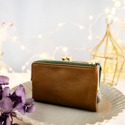 ｷｭｲｰﾙﾃﾞｿﾝ ふっくら優しい大容量な折財布 上質レザーの魅力的なデザインと質感 《モスグリーン》CU221KH 2枚目の画像