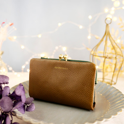 ｷｭｲｰﾙﾃﾞｿﾝ ふっくら優しい大容量な折財布 上質レザーの魅力的なデザインと質感 《モスグリーン》CU221KH 1枚目の画像