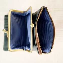 ｷｭｲｰﾙﾃﾞｿﾝ ふっくら優しい大容量な折財布 上質レザーの魅力的なデザインと質感 《モスグリーン》CU221KH 6枚目の画像