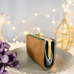 ｷｭｲｰﾙﾃﾞｿﾝ ふっくら優しい大容量な折財布 上質レザーの魅力的なデザインと質感 《モスグリーン》CU221KH 3枚目の画像