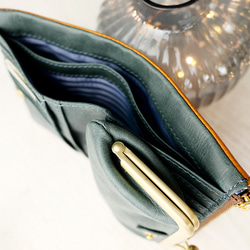 ｷｭｲｰﾙﾃﾞｿﾝ ふっくら優しい大容量な折財布 上質レザーの魅力的なデザインと質感 《モスグリーン》CU221KH 7枚目の画像