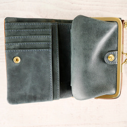 ｷｭｲｰﾙﾃﾞｿﾝ ふっくら優しい大容量な折財布 上質レザーの魅力的なデザインと質感 《モスグリーン》CU221KH 4枚目の画像