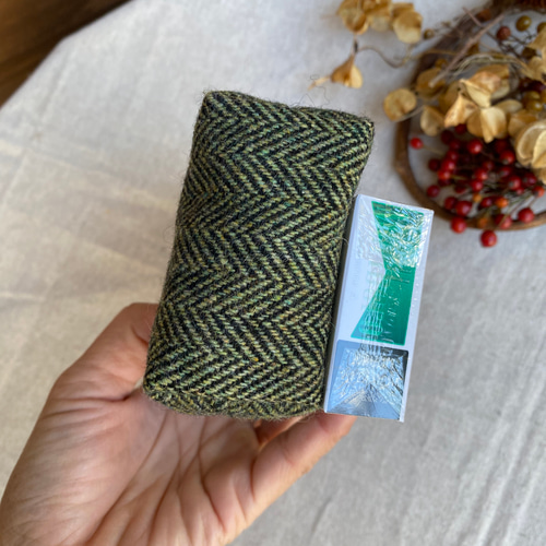 受注製作】ウールグリーン×ブラウン タバコケース IQOSケース アイコス  