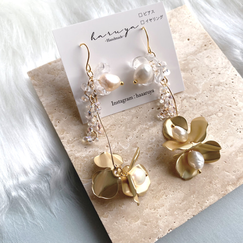 再販⸜ ♡ ⸝ブライダルアクセサリーマットゴールドフラワーコットン 
