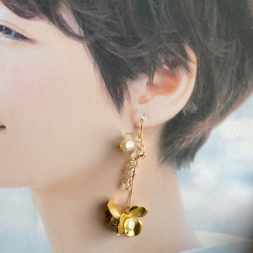 再販⸜ ♡ ⸝ブライダルアクセサリーマットゴールドフラワーコットン 