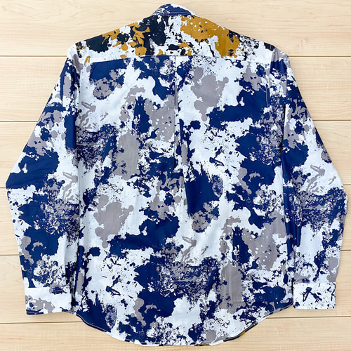 日本製　LEONARD FASHION ネイビー 半袖シャツ　コットン100% zz-M0121FBH008_34-1.jpg?1657742883