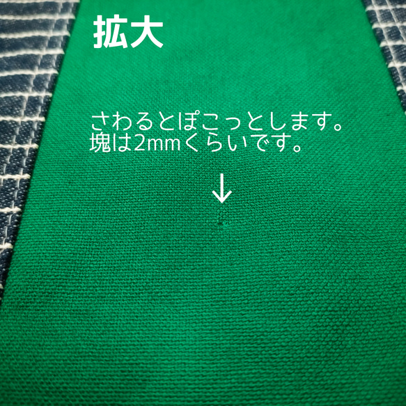 【一か所糸の塊あり】レッスンバッグ*緑11号帆布*くすんだ緑×ボーダーデニム*斜め掛けバッグ*　 4枚目の画像