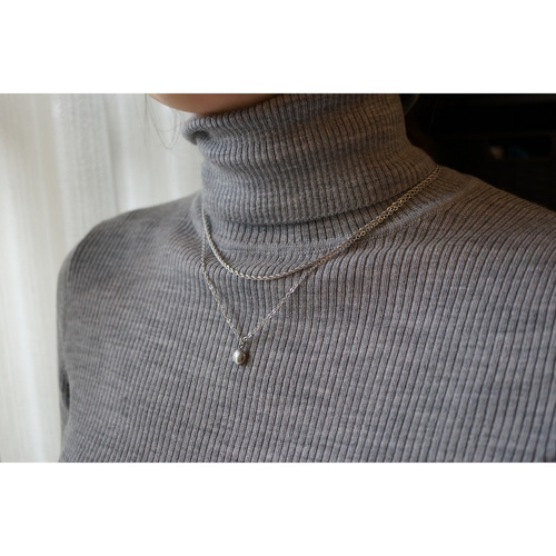 ステンレスチェーン2連ロングネックレス □金属アレルギー対応