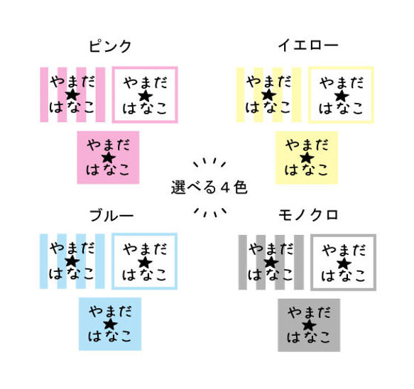 お試しセット 66枚 アイロン不要カット済み 名前シール/名前タグシール/入園準備 3枚目の画像