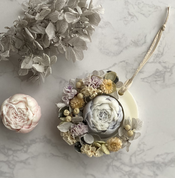 お花のキャンドルもセットにできます✨ふんわり香るアロマワックスサシェ 3枚目の画像