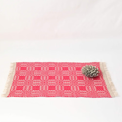 【北欧手織り】オーバーショット織りのテーブルクロス 2枚目の画像