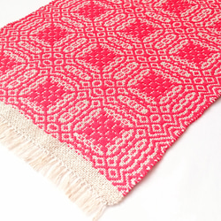 【北欧手織り】オーバーショット織りのテーブルクロス 4枚目の画像