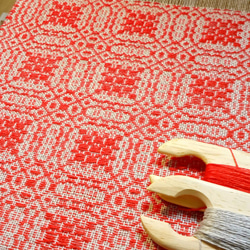 【北欧手織り】オーバーショット織りのテーブルクロス 8枚目の画像