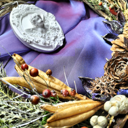クリスマスリース　アンティーク調　　ウィンターリース　締め飾り　アールデコ　アールヌーボー　リース　　天使 8枚目の画像
