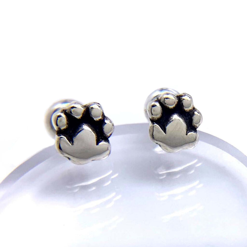 肉球 ピアス ペア/シルバー925 ピアス 片耳用/セカンドピアス 肉球 ピアス ペア/シルバー925 ピアス 片耳用/セカンドピアス