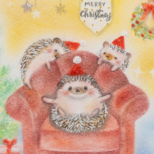 ★★イラスト原画・動物のクリスマスパーティー ★★ イラスト原画・動物のクリスマスパーティー
