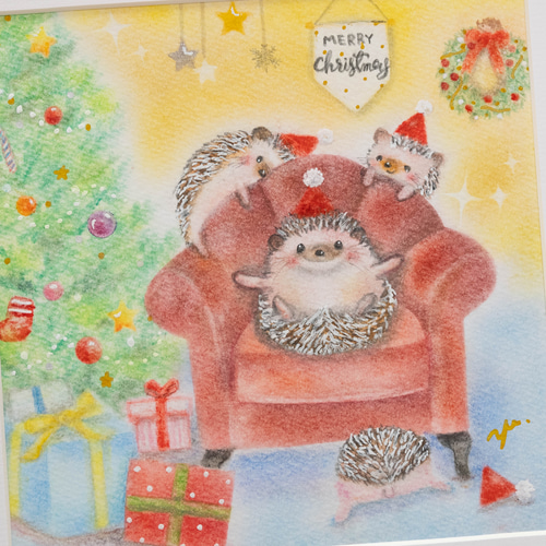 ★★イラスト原画・動物のクリスマスパーティー ★★ イラスト原画・動物のクリスマスパーティー