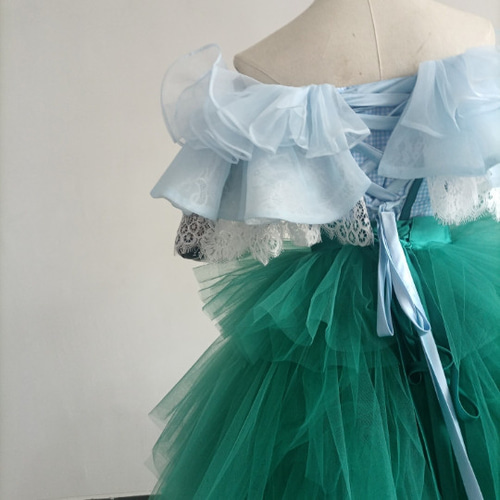 上品！カラードレス ビスチェボレロ+柔らかく重ねたチュールスカート