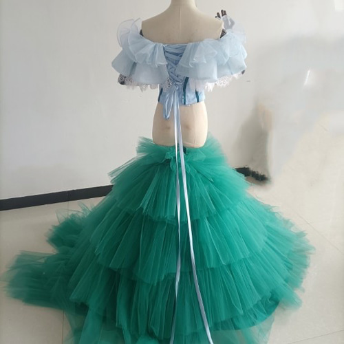 上品！カラードレス ビスチェボレロ+柔らかく重ねたチュールスカート