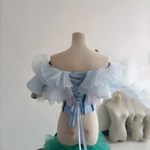 上品！カラードレス ビスチェボレロ+柔らかく重ねたチュールスカート