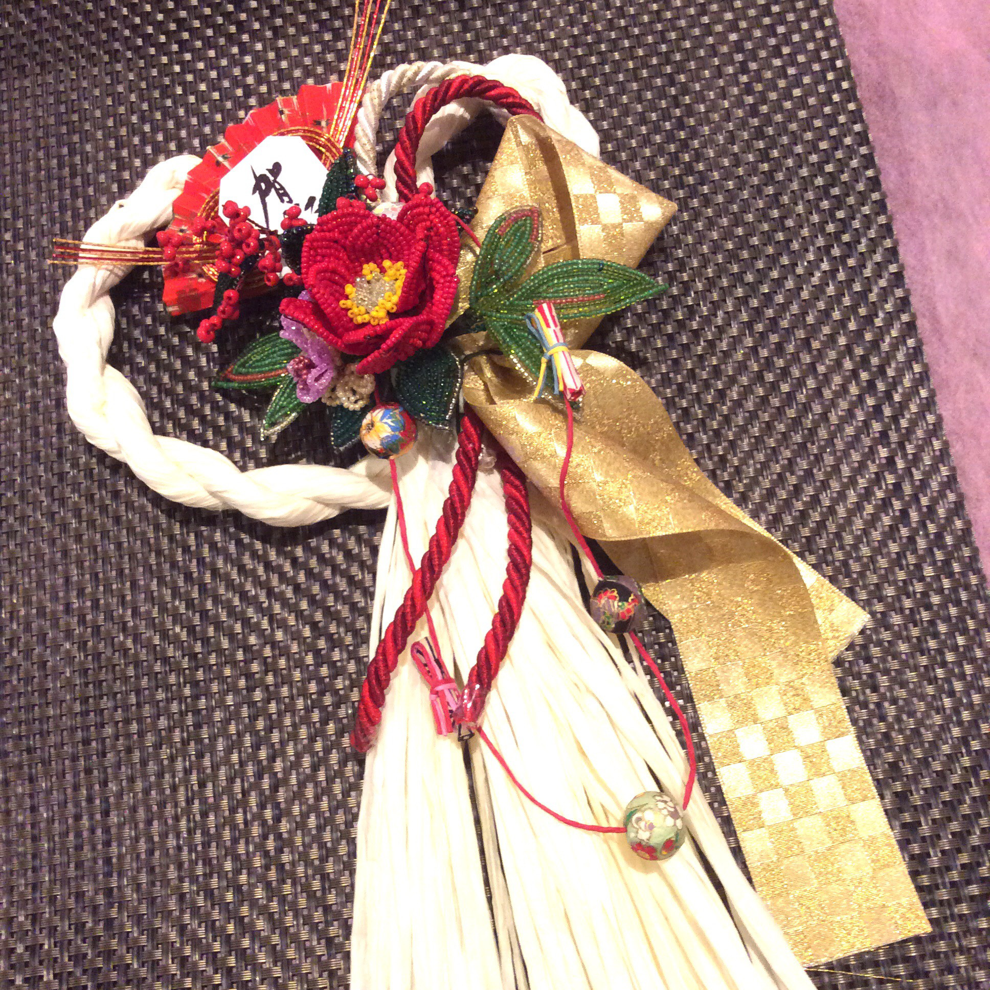 ビーズフラワー　松竹梅　千両