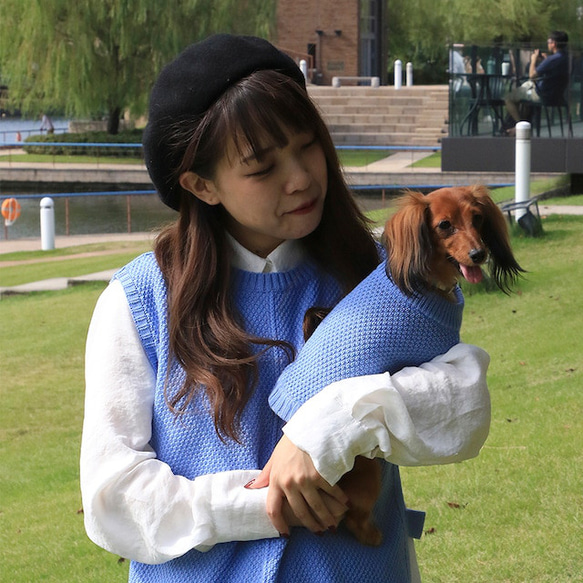 犬服　あったかニットセーター‼　カノコ柄クルーネックセーター 3枚目の画像