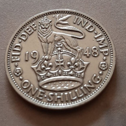 ♥イギリス 1948年 シリング 英国コイン 美品です 本物 ライオン