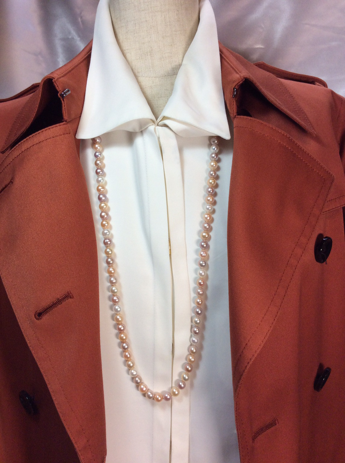 淡水パールマルチカラーネックレス・オペラネサイズ（８0cm）