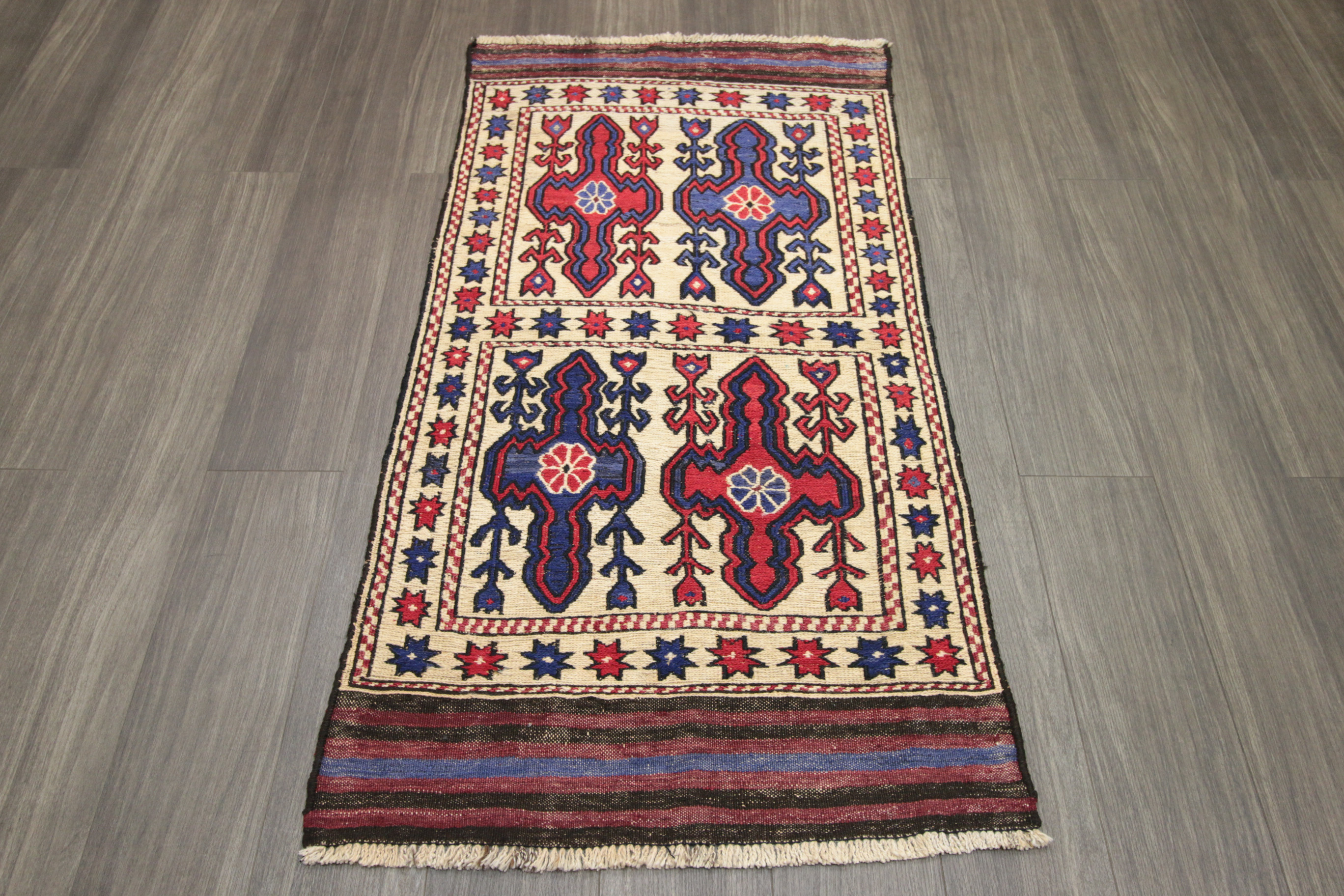 マイマナ アフガニスタンキリム トライバルラグ105x150cm手織り