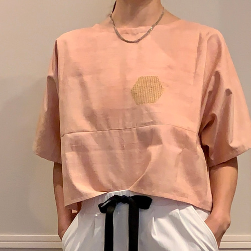 着物リメイク＊紬のトップスブラウス＊＊＊