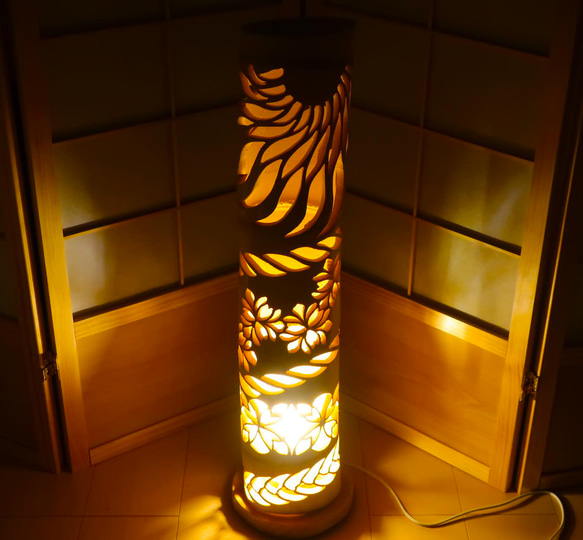 竹灯り・竹あかり・竹灯籠 ～～ 癒しの灯り ☆陽光の華☆～～ スタンド  