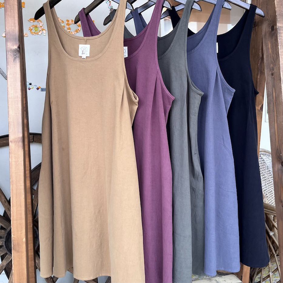おうち時間に♡オシャレなエプロンワンピ◎ザッパワンピストレッチ（22s-075）キャメル